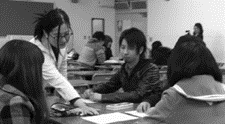 Instructor coaches a team on using a worksheet as a collaborative tool. Instructor coaches a team on using a worksheet as a collaborative tool.